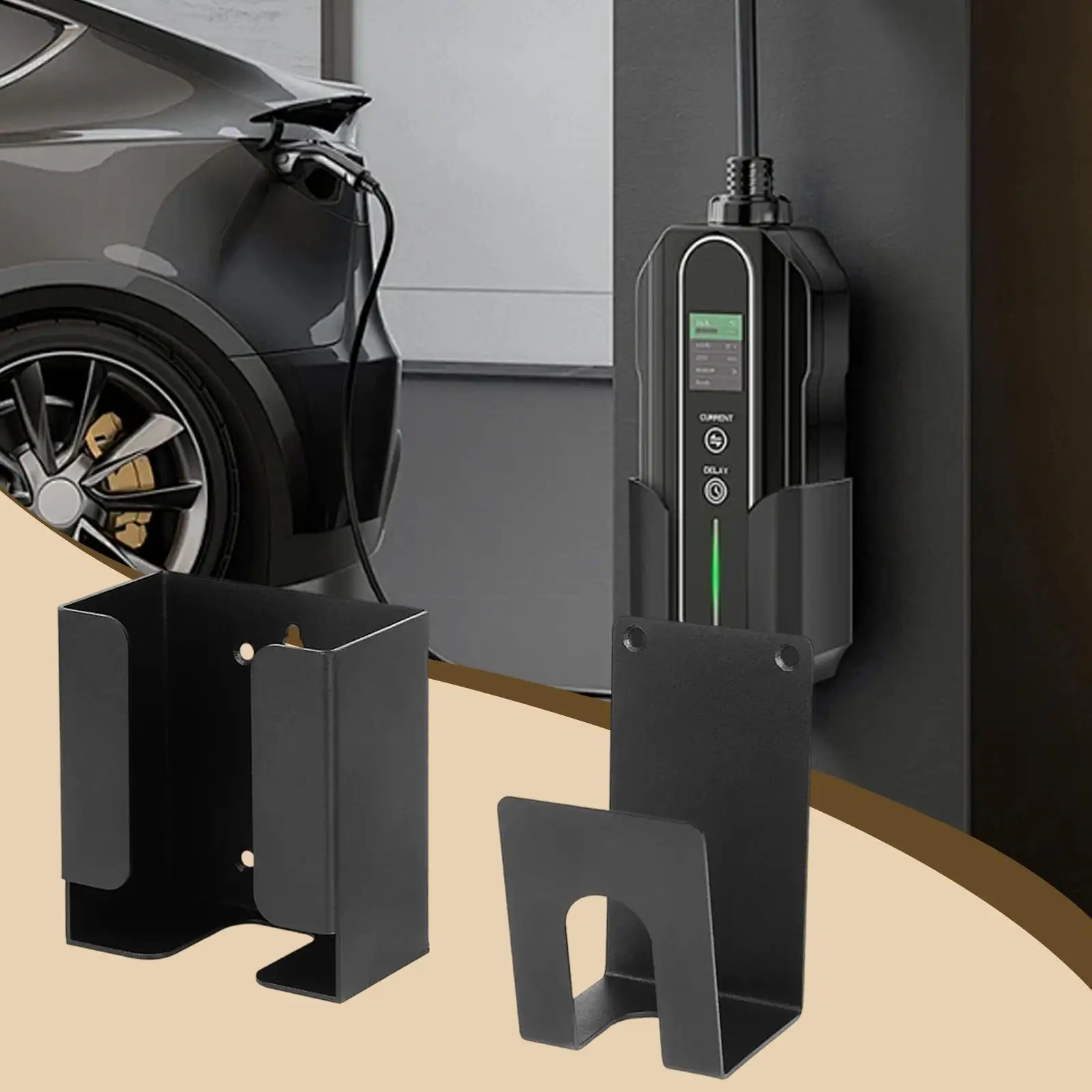

EV Charger Wallbox 7kw Cable Organizer Heavy Duty Holder with J Hook for Indoor Outdoor Electric Car Storage