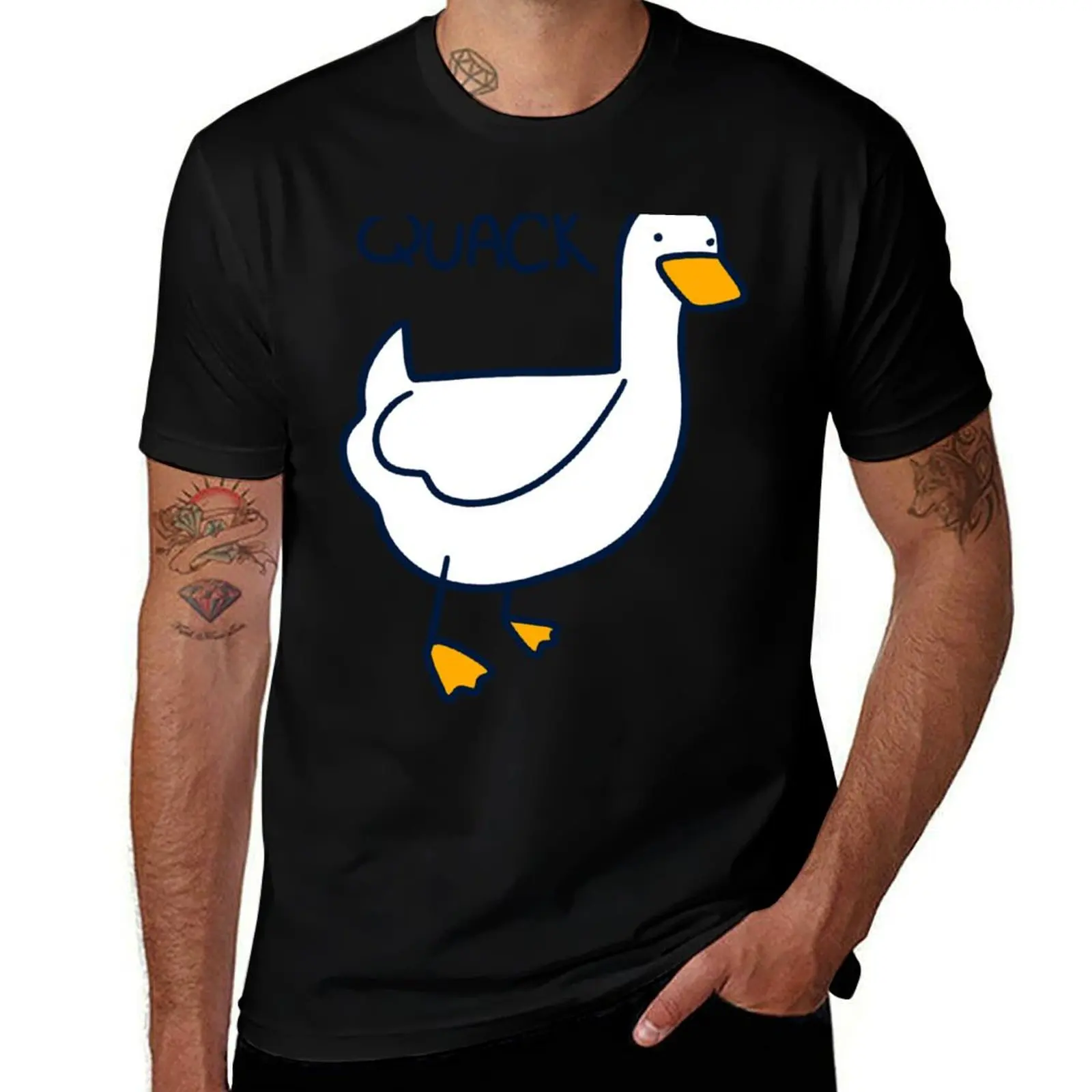 

Quack Duck Sticker T-Shirt man t shirts high quality luxury brand anime t shirts oversize T-Shirt