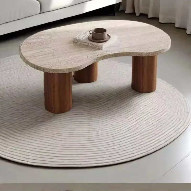 

Журнальный столик JC Luxury с простыми ножками из массива дерева и столешницей из каламбура неправильной формы для гостиной