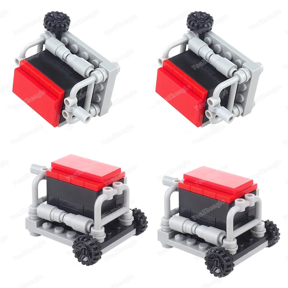 Generatore meccanico nero Building Block MOC Figure Conversione di energia all'attrezzatura elettrica Scena Mini modello Regali Giocattoli per ragazzi