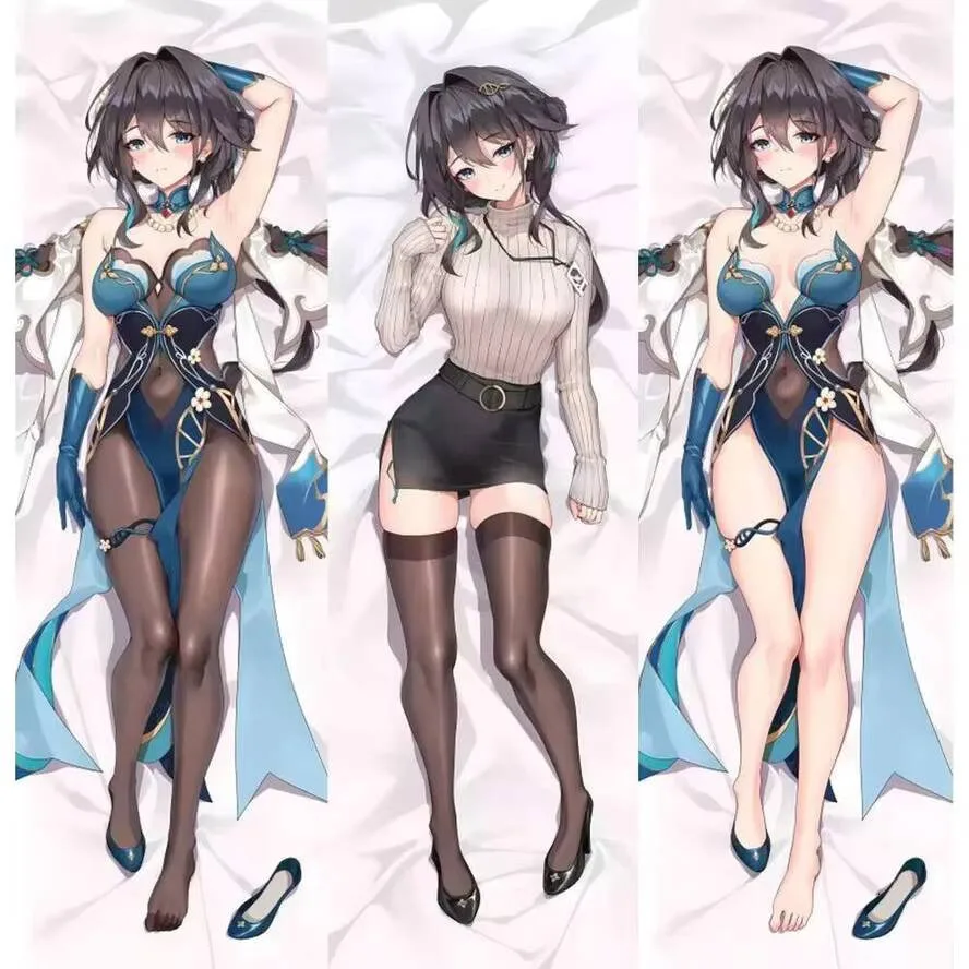 السكك الحديدية ستار أنيمي هونكاي: روان مي تأثيري Dakimakura 2WAY كيس وسادة للجسم غطاء هينغ لعبة اليابانية أوتاكو الهدايا هونكاي: