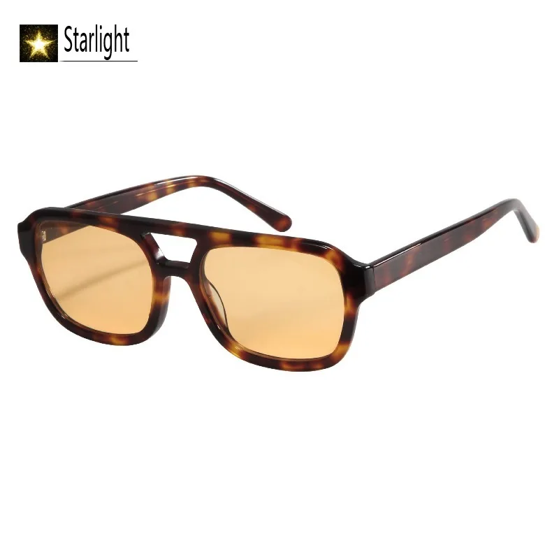 السلحفاة الاستقطاب مزدوجة شعاع النظارات الشمسية رجل خلات موضة كبار الصيد النظارات النساء ريترو مربع UV400 القيادة 145 مللي متر
