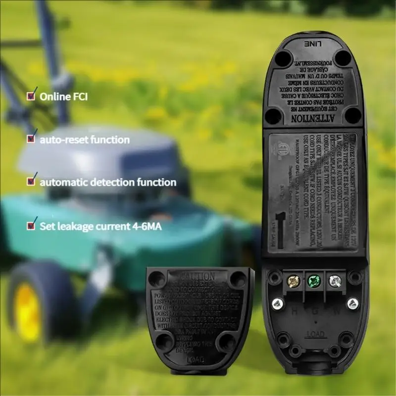 

15A Waterproof GFCI Replacement Plugs 3 Wire Safety Circuits Breaker Easy to Use for Indoor Outdoor Electrical Defense 87HA