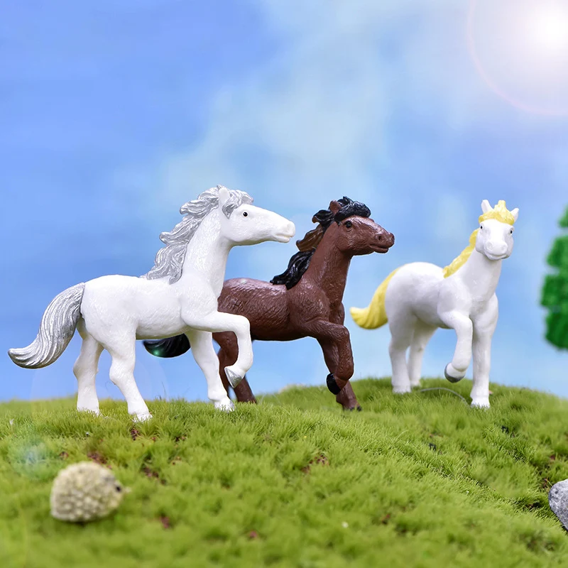 Figurines d'action de simulation de grand cheval pour enfants, modèle animal, jardin nickel é, figurine l'inventaire Auckland, cadeau pour la maison, jouets de décoration de bureau