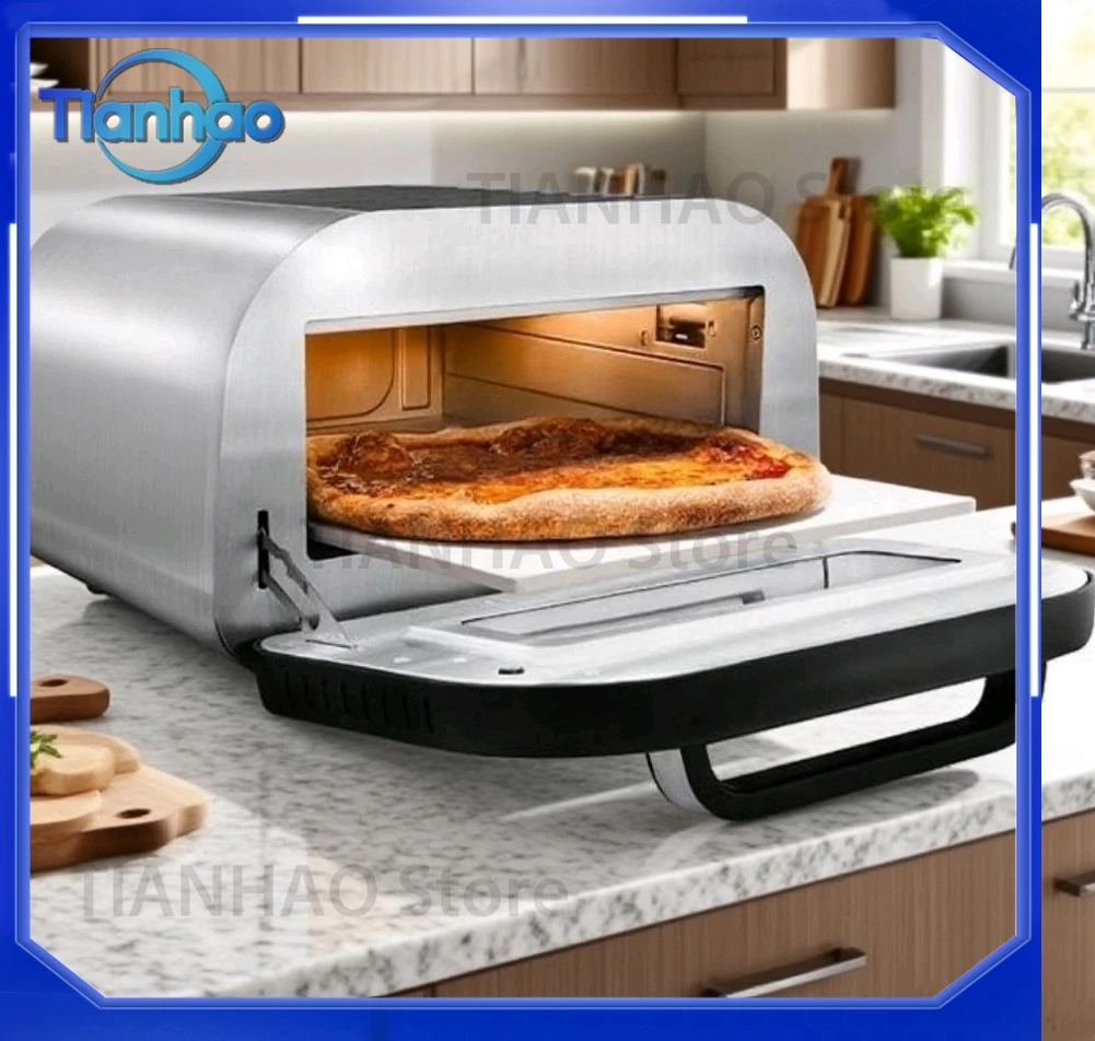High-Temperature Electric Pizza Oven for Family Use Large Capacity Pizza Oven for Baking Pizzas and Flatbreads for Home Use