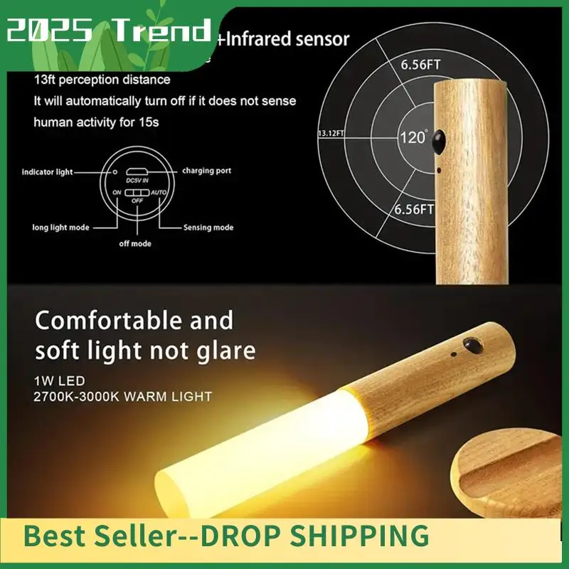 AD33 HOT Rechargeable LED Wall Light With Human Body Sensor For Home Toilet And Corridor, Intelligent Induction Night Light