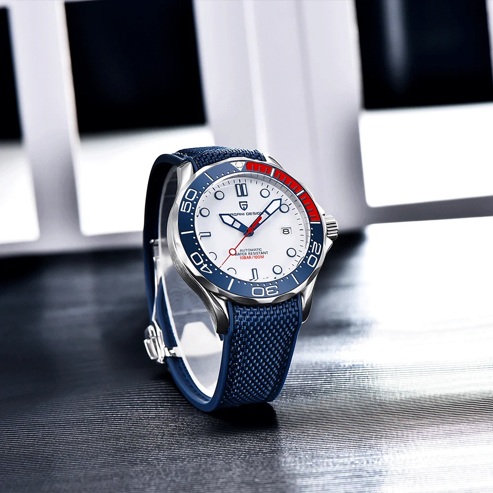 2025 باجاني ديزاين 007 ساعة ميكانيكية للرجال موضة ساعة أوتوماتيكية صندوق هدايا رجالي NH35A ساعة كريستال الياقوت المقاوم للصدأ