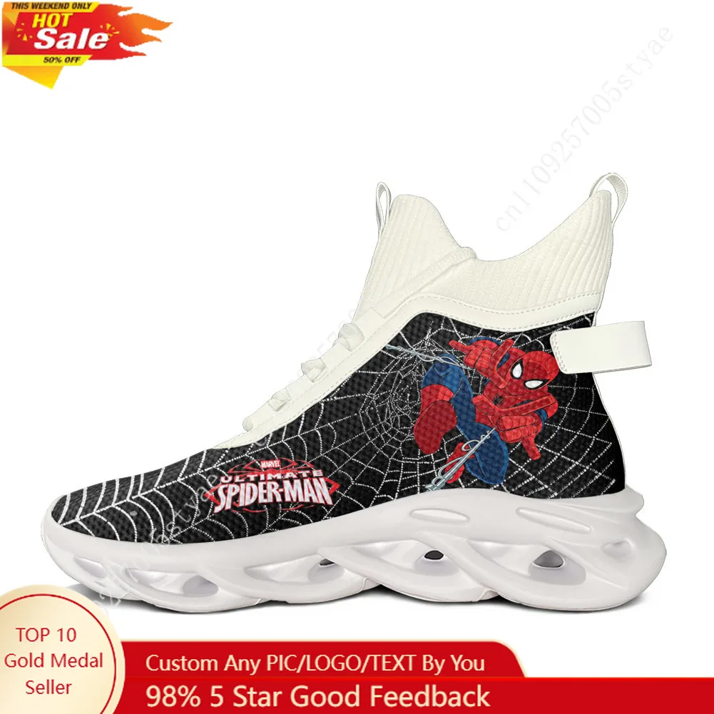 

Marvel Spider-Man Avengers High Top Flats Sneakers Mens Womens Hiking Lightweight Stylish Running Shoes