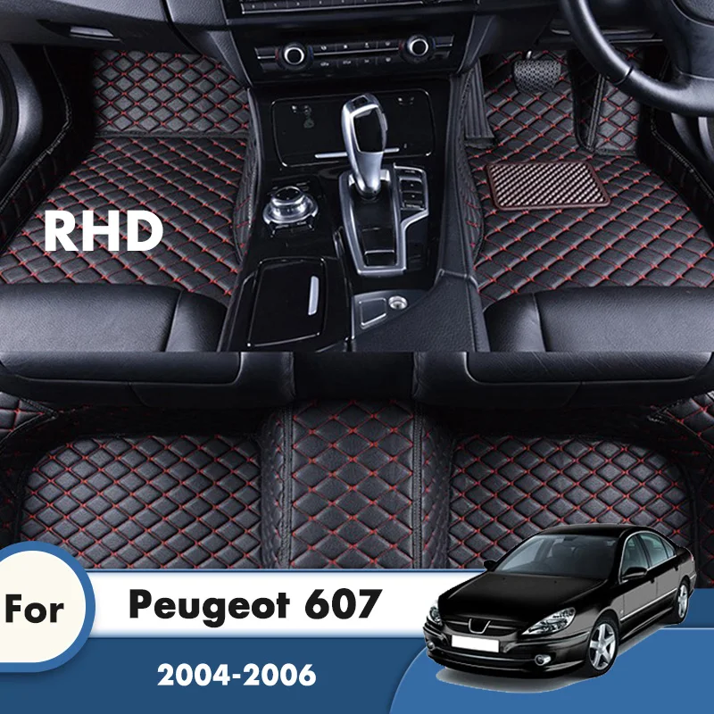 

RHD Car Floor Mats For Peugeot 607 2006 2005 2004 Waterproof Carpet Custom Auto Styling Foot Pads Car Interior Accessories Cover