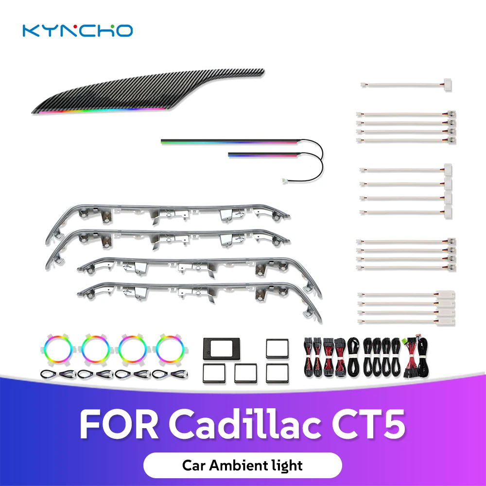 For Cadillac CT5  Factory Exclusive Original 64 Color LED Symphony Car Ambient Light  Auto Interior Lighting Car Ambient Light