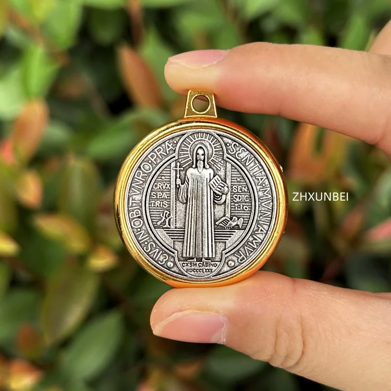 2PCS St.Benedict Medal Catholic Charms Holy Saint Benedict Cross Pendants for Necklace Keychain DIY Jewelry Accessories