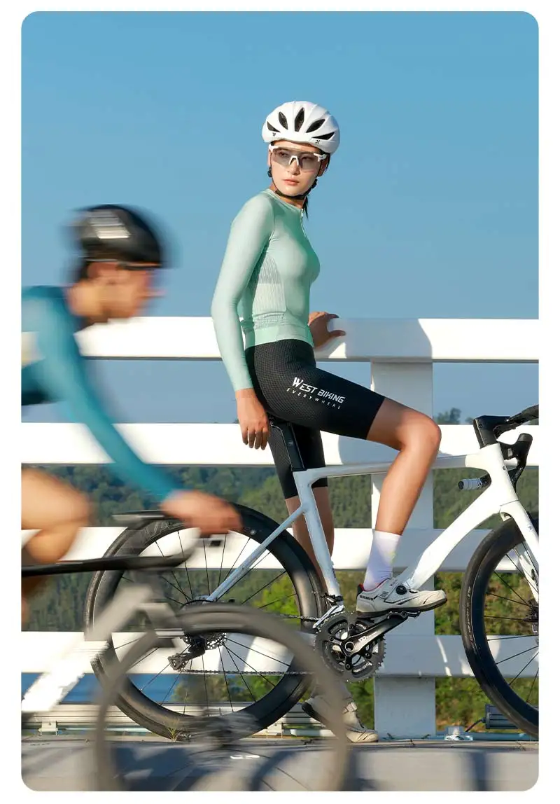 WEST BIKING Radtrikot Langarm Herren Damen Atmungsaktiv Schnelltrocknend Fahrradshirt MTB Rennrad Kleidung Sommer Reflektierendes Oberteil – Detail 20