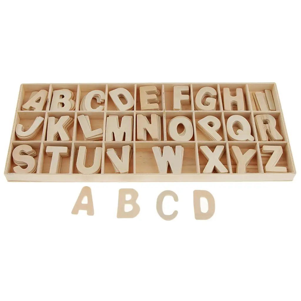 156 Pieces Wooden Big Letters Wooden Lower Case Letters for Art Crafts DIY