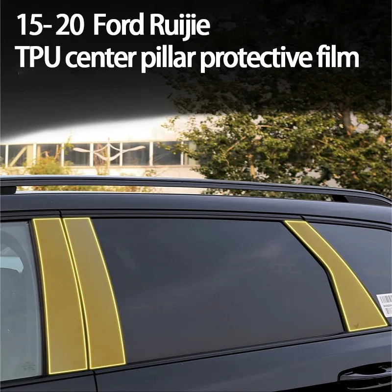 

For Ford Edge 2015-2021 TPU Transparent Protect Film Exterior Windows BC Center Pillar Trim Strips Car Sticker Car Accessories