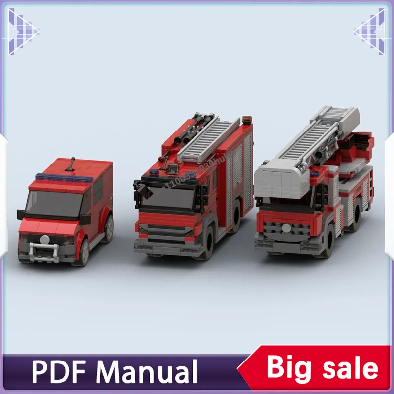 

Конструктор «Пожарная машина с лестницей» (Амстердам), оригинальная модель, набор строительных блоков, подарок на Рождество