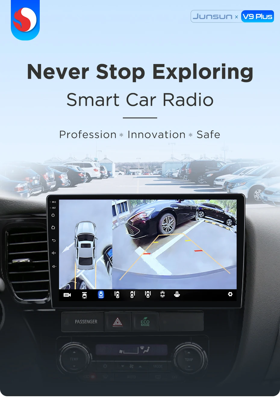 Junsun 360 ° 8-Kern-Autoradio mit Kamera für Mitsubishi Outlander 3 GF0W GG0W 2012-2018, kabelloses CarPlay, Android Auto, Stereo, GPS – Detail 3