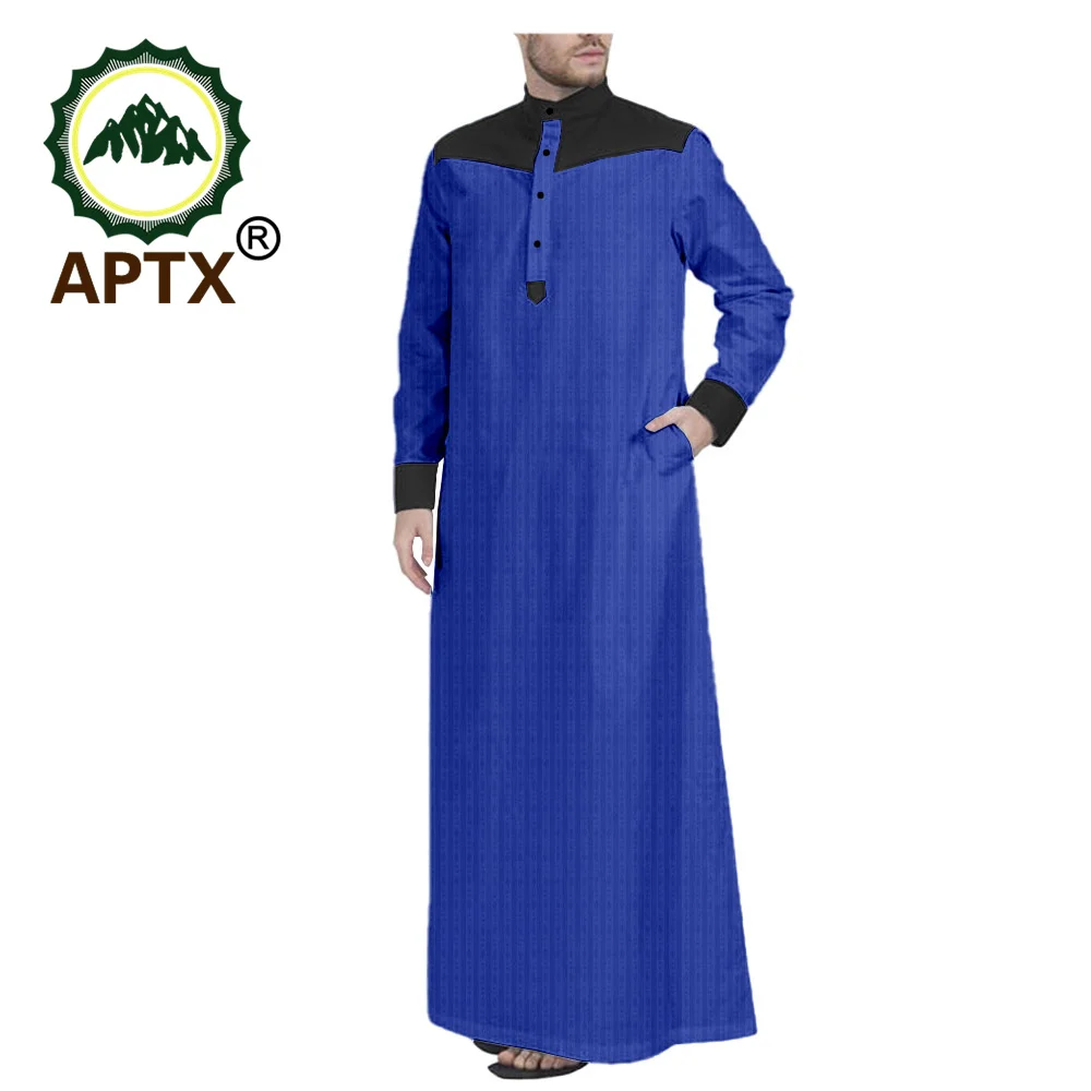 APTX moda muzułmańska męska Jubba Thobe szyte na miarę męska pojedyncze łuszcz luźny styl Casual Jubba Thobe T2014009