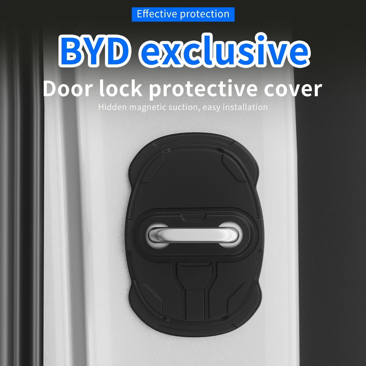 

4Pcs Silicone Door Lock Cover For Baojun E100 Shock Absorber Anti-Rust Protective Accessories Black