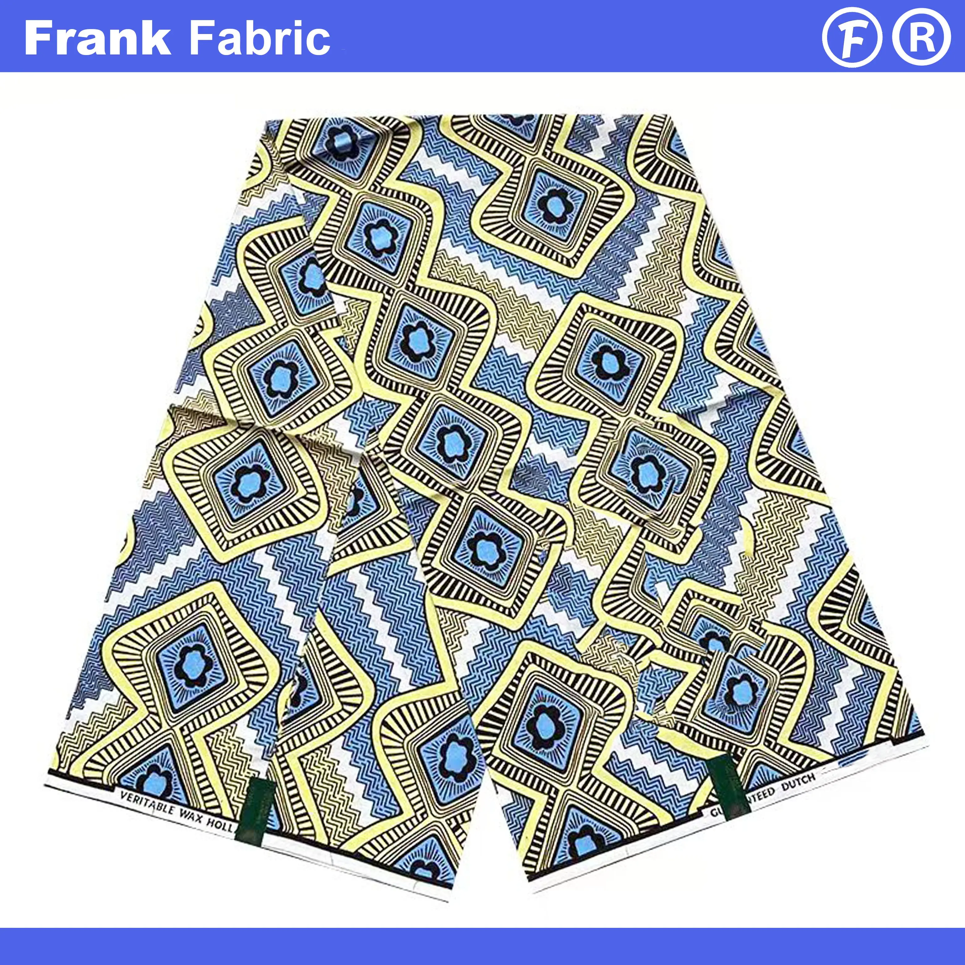 

Оптовая продажа супер африканской восковой ткани, 100% хлопок, 6 ярдов, настоящий воск, Анкара, голландская ткань в стиле батик для шитья платьев, изготовление FF250808.001