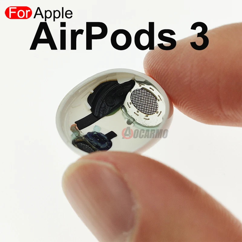 Aocarmo For Apple AirPods 3 Earphone Upper Shell Case Top Housing With Magnet Dust Mesh Net Metal sheet Repair Replacement Part