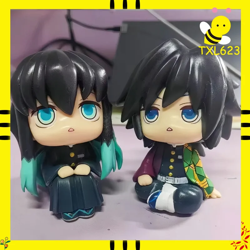 Figur Anime Demon Slayer - Tomioka Giyuu Dan Tokitou Muichirou Patung PVC Kustom Model Boneka Koleksi Mainan untuk Penggemar