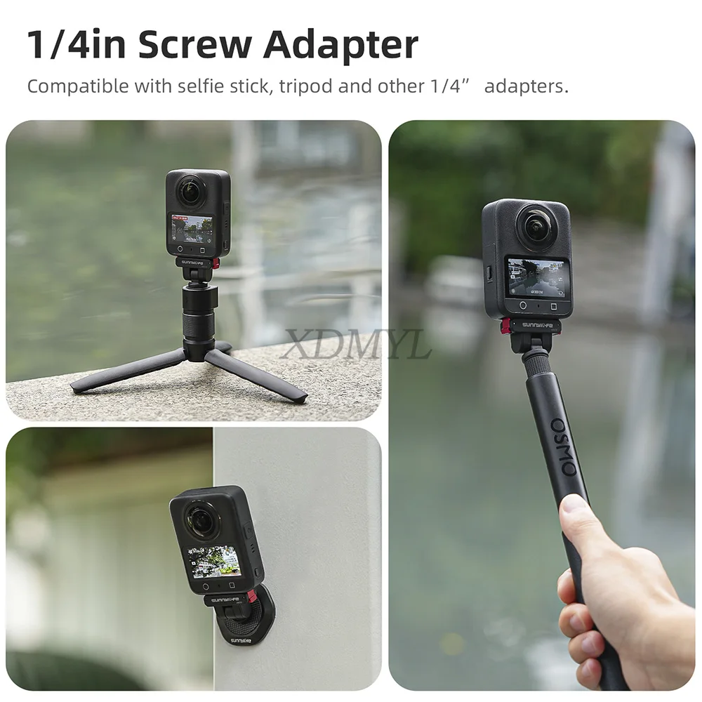 اثنين مخلب جبل قوس قابل للتعديل المغناطيسي الإفراج السريع جبل ل DJI Osmo 360/OSMO نانو/Action 5 Pro/4/3 ملحقات الكاميرا
