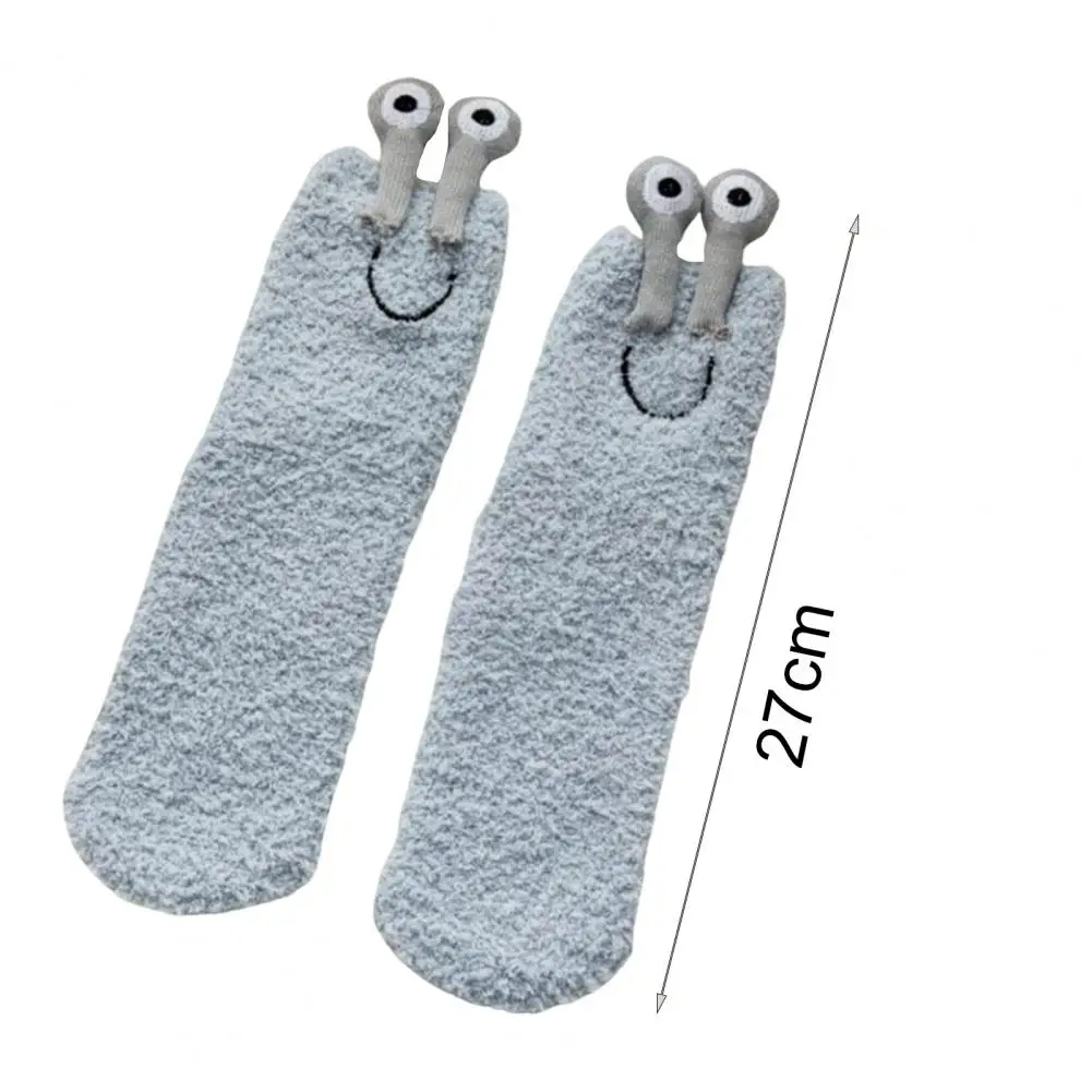 

Cute Japanese Style Thicken Silicone Anti Skid Floor Socks 3D Cartoon Frog Eyes Autumn Winter Women Socks for Home