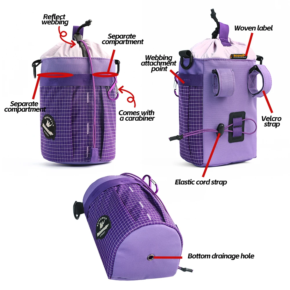 Rhinowalk دراجة الجبهة أنبوب حقيبة زجاجات المياه 2.5L الحضرية الدراجات المقود الناقل الحقيبة تخزين ل دراجة الطريق الجبلية دراجة قابلة للطي #5