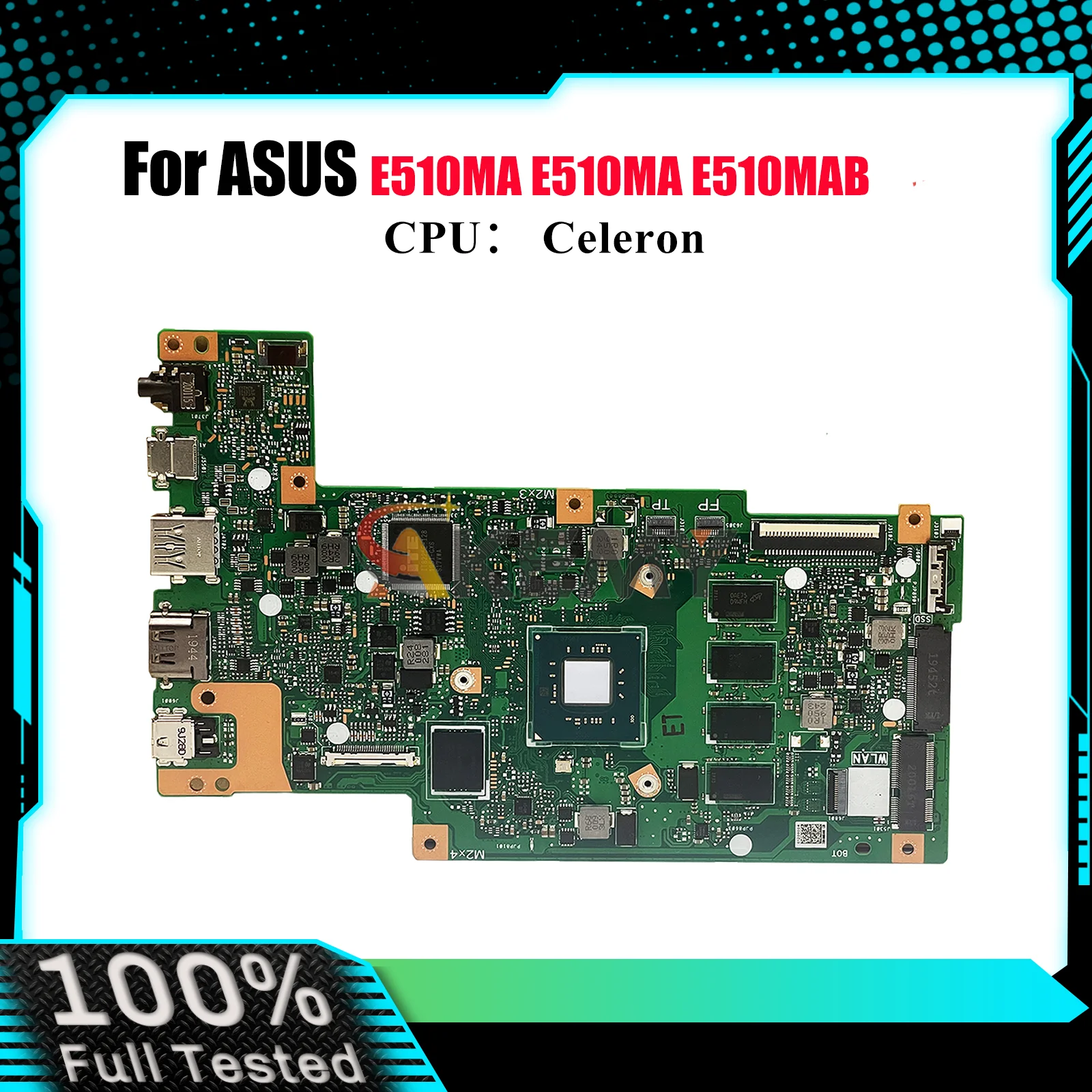 

E510MA Материнская плата для ноутбука ASUS EeeBook E510MAB E510MA E410M Материнская плата для ноутбука с процессором Celeron 100% тестирование ОК быстрая доставка