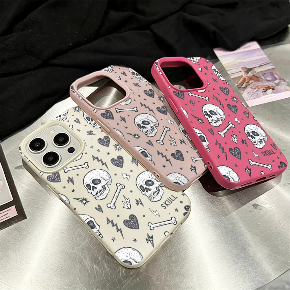 Skelettknochen-Handyhülle für iPhone 17 16 15 14 13 12 11 Pro Max 16 15 14 Plus 17 16 15 14 13 12 Pro 17Air Silikon-Matt-Cover – Detail 3