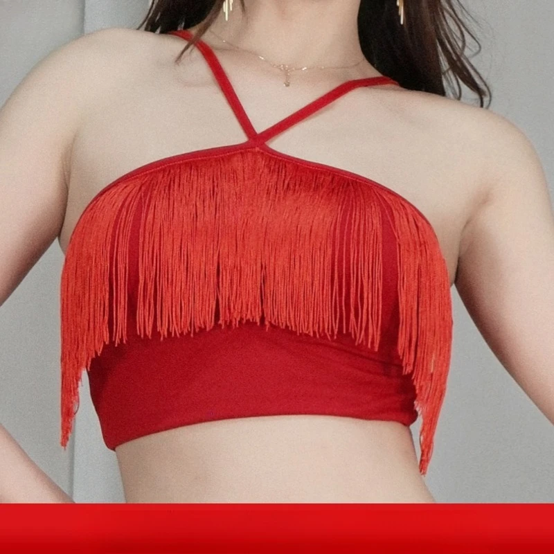 

Женский комплект для восточных танцев: топ и пояс с бахромой для танца живота, весна-лето, для тренировок и выступлений