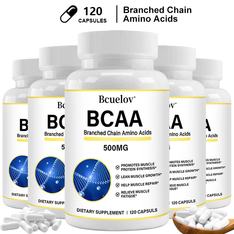 Suplemento BCAA-cápsulas de aminoácidos de cadena ramificada, mejora los niveles de fuerza y energía, aumenta la masa muscular