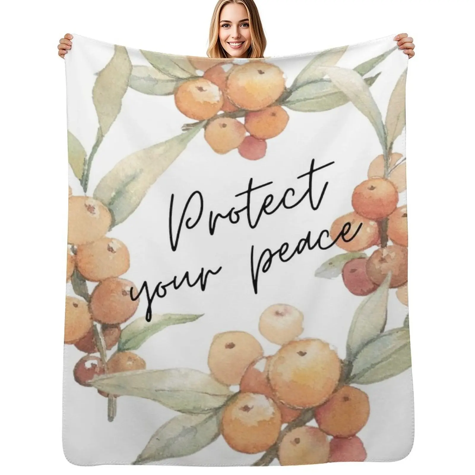 Protect your peace Throw Blanket Warm Comfortable Blanket for Office Napping