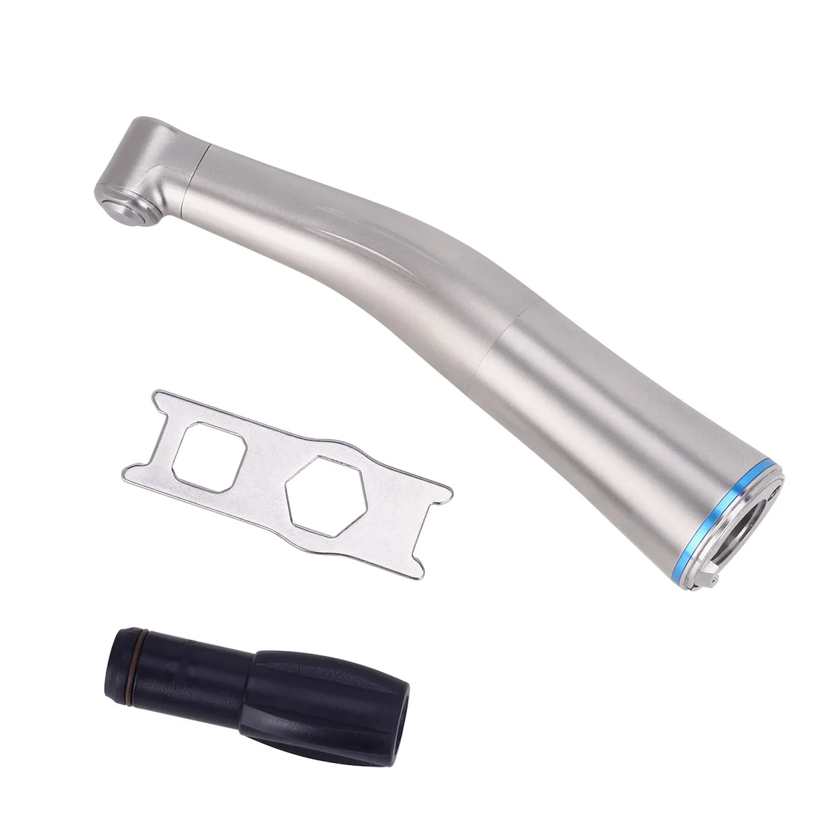 AZDENT Dental 1:1 LED-Faseroptik-Handstück, Winkelstück mit internem Wasserspray, Druckknopf, niedrige Drehzahl, blauer Ring, Zahnarztwerkzeug – Detail 3