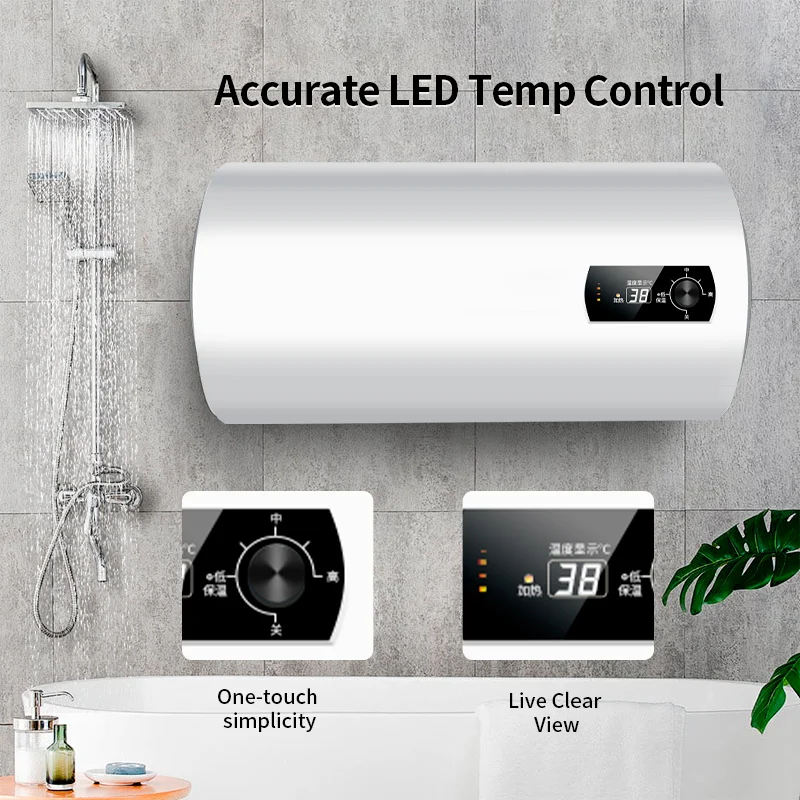 IPX4 Electric Hot Water Heater Tank 2000w 801 Water Saving Capacity Storge Plastic Housing for Outdoor Household Hotel Car CB