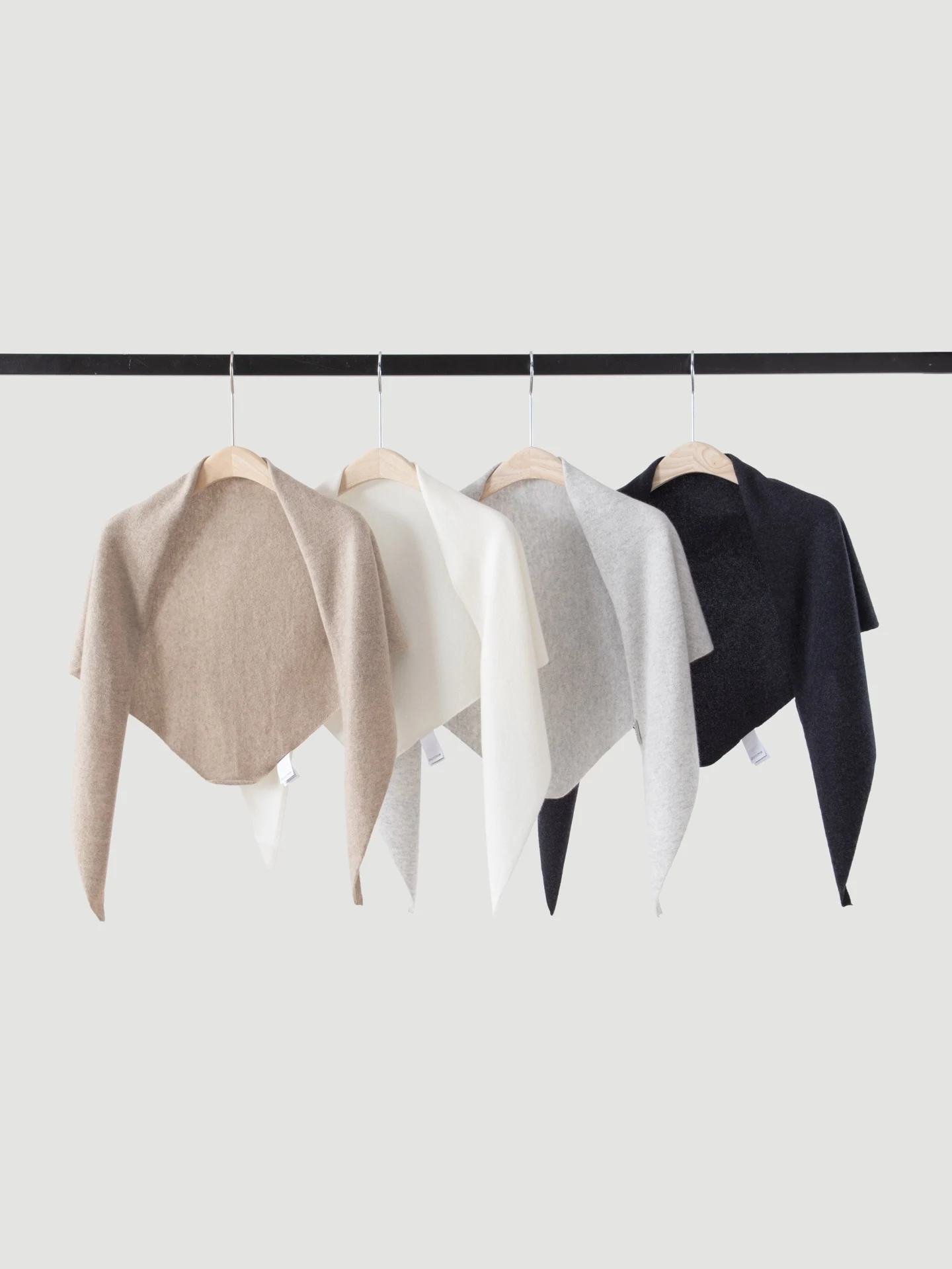 2026Women's Solid-Color Cashmere Knit Triangular Shawl for Autumn