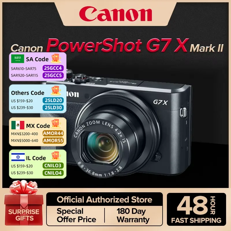 Canon PowerShot G7X Mark II Portable Small Card Digital Camera 4K Video Optical Anti Shake Vlog Outdoor Live Streaming G7X2