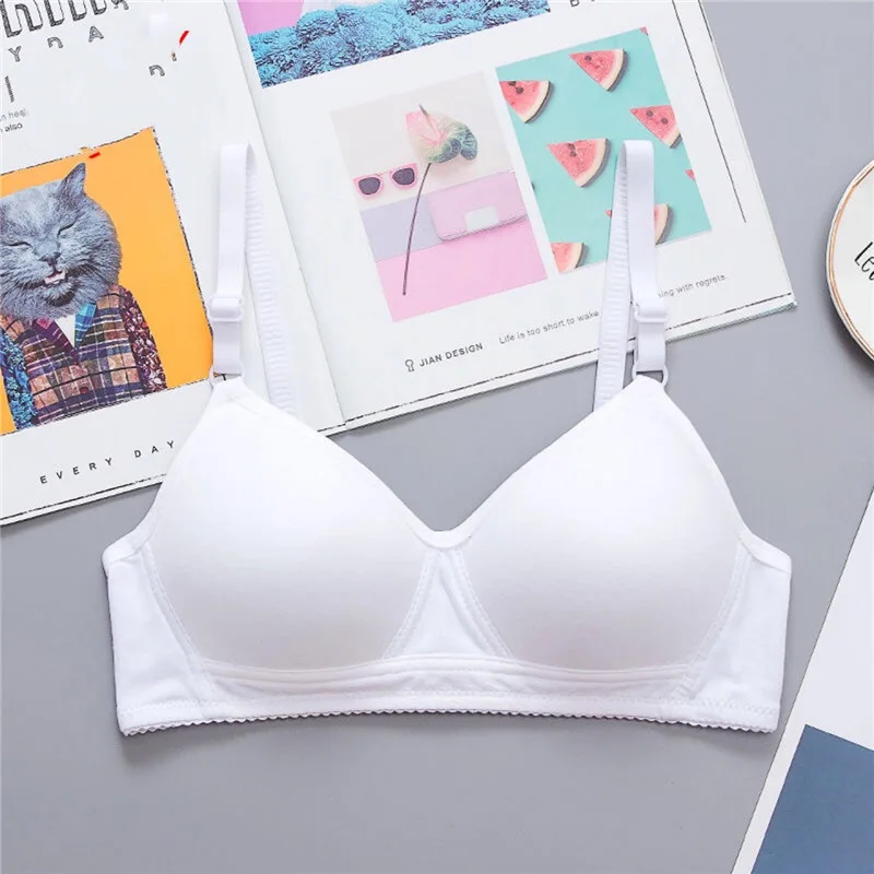 Teenage Girls Bra Wireless Cotton Young Student Training Bras Thin Cup Comfortable Soft Chest Wrap Without Steel Ring Bralette