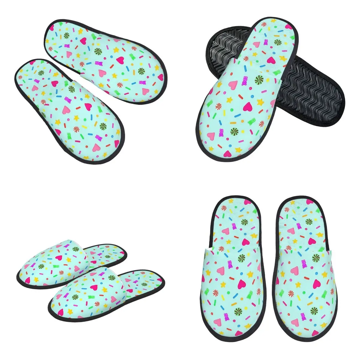 Custom Vanellope VonSchweetz Pattern Slippers Memory Foam Warm Soft Women House Slipper Bedroom Fluffy Shoes