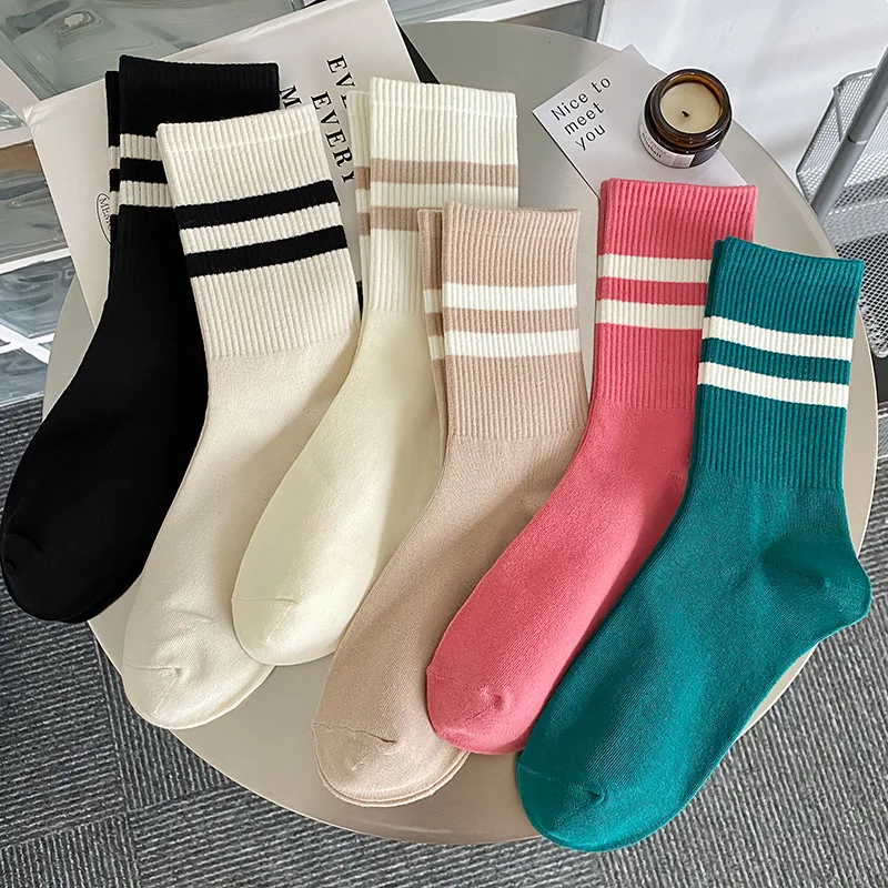 Summer Autumn New Women\'s Socks with Sports Shoes Women\'s Mid-tube Socks Summer Autumn Winter Long Cotton Socks