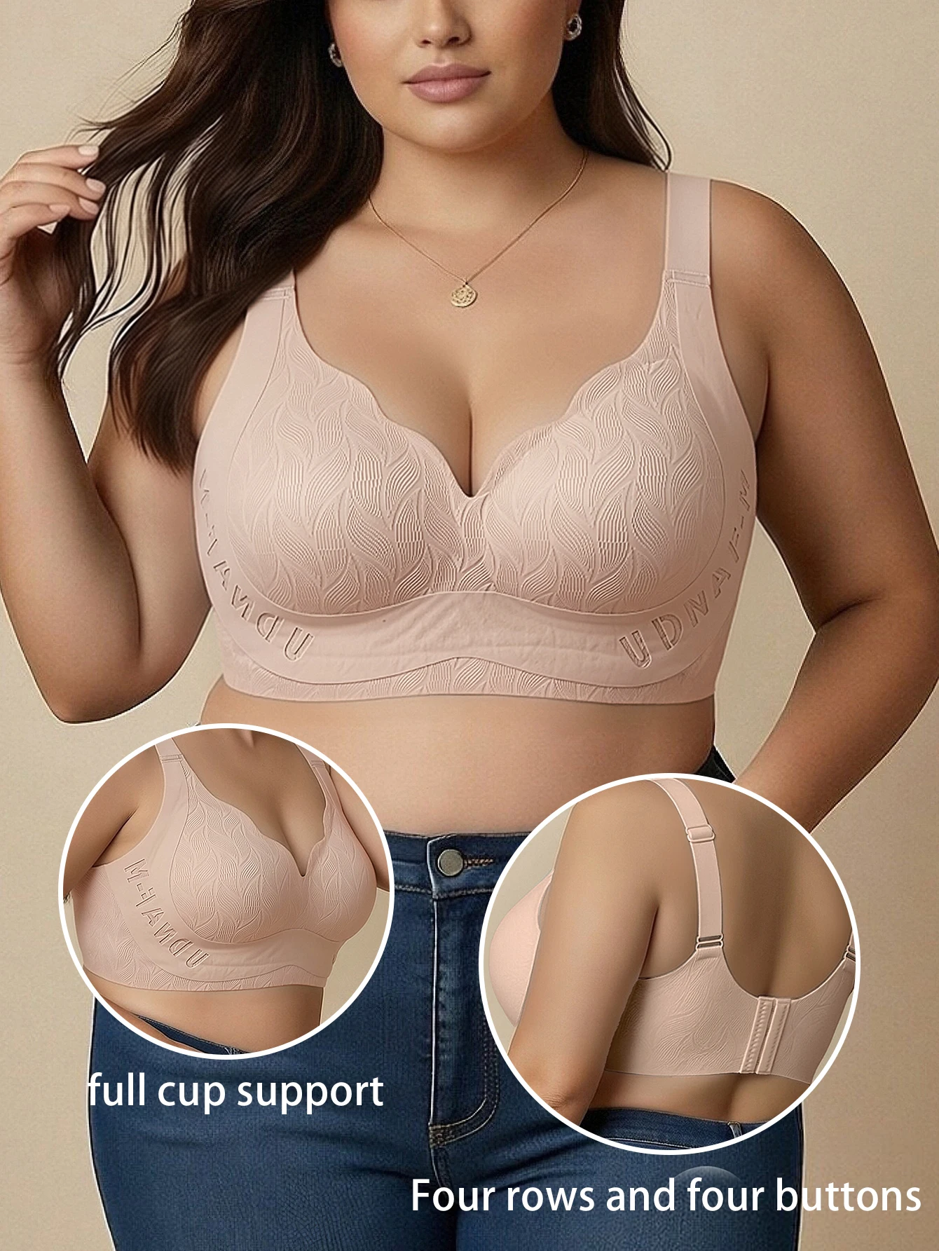 L-6XL Plus Size Full Coverage Support Bra for Big Bust Anti Sagging Push Up Seamless Comfortable Side Support Underwear