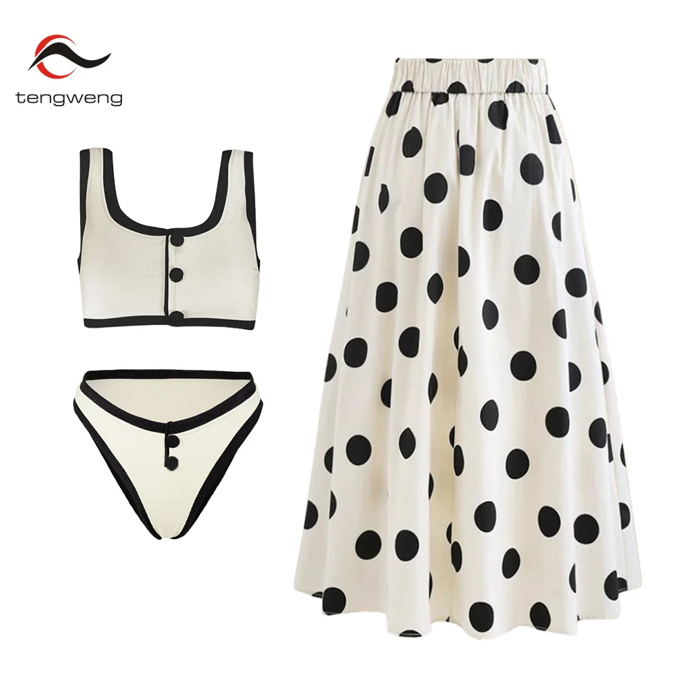 2024 Black White Retro One Piece Swimsuit Women Bow Tie Swimwear and Skirt Sexy Push Up Bathing Suit Monokini Beachwear Bodysuit