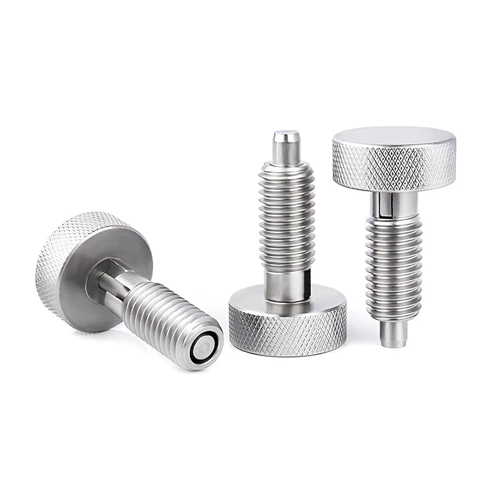 Happy New- 2Pcs Stainless Steel Hand Retractable Spring Plungers With Knurled Handle - Quick Release Locking Pin
