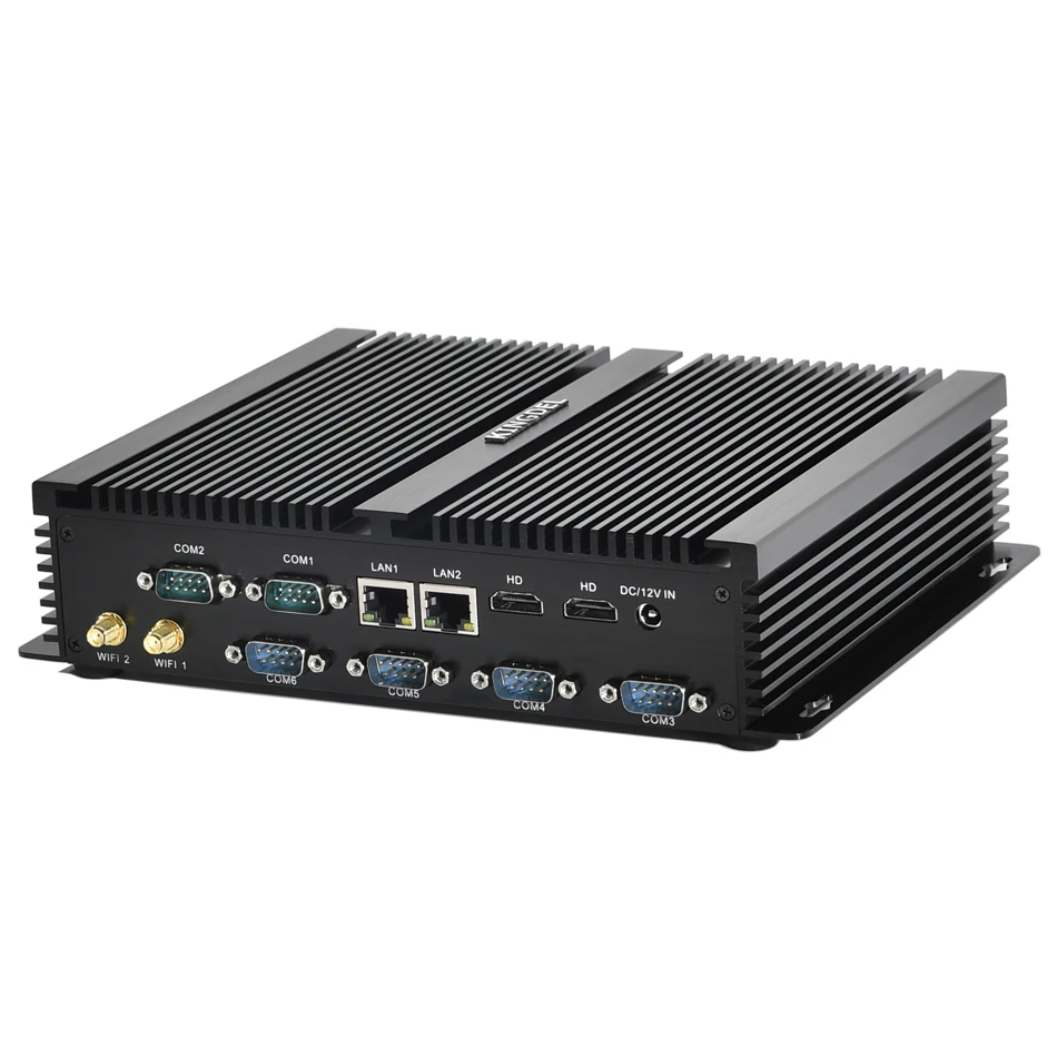 Speelstation Computer 6 * Com Rs232 Rs485 Intel Core I7 4500u I5 4200u Fanless Industriële Mini Pc 2 * Hdmi Dual Lan Usb3 Windows11