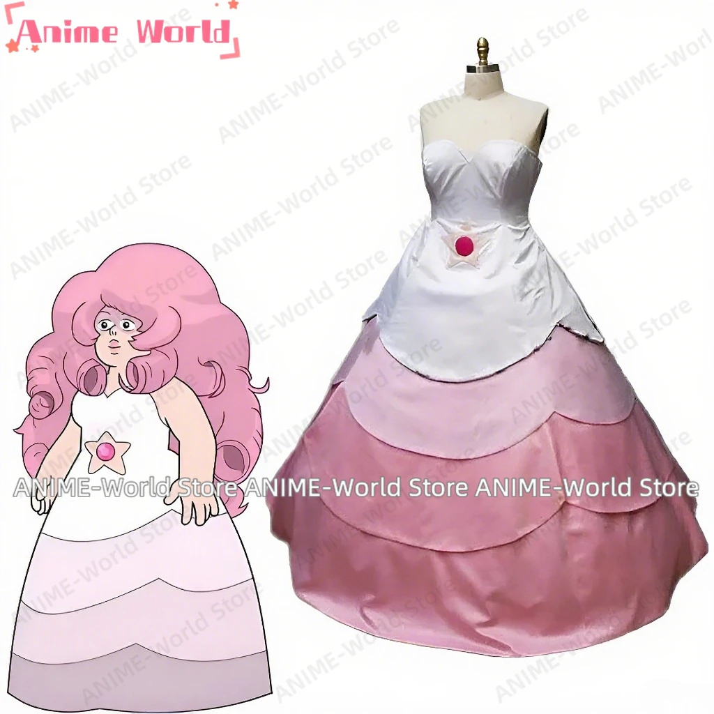 

《Custom Size》Anime Steven Universe Rose Quartz Dress Cosplay Costume Halloween Party Uniform Clothes Dress Costume Women Girl