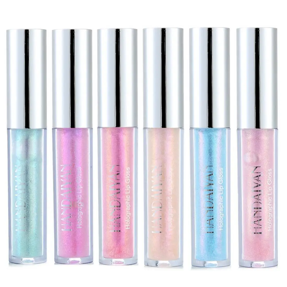 6 Farben Lip gloss langlebiger Glitzer roter Lippenstift flüssig wasserdicht befeuchten leuchtendes Lipgloss-Make-up