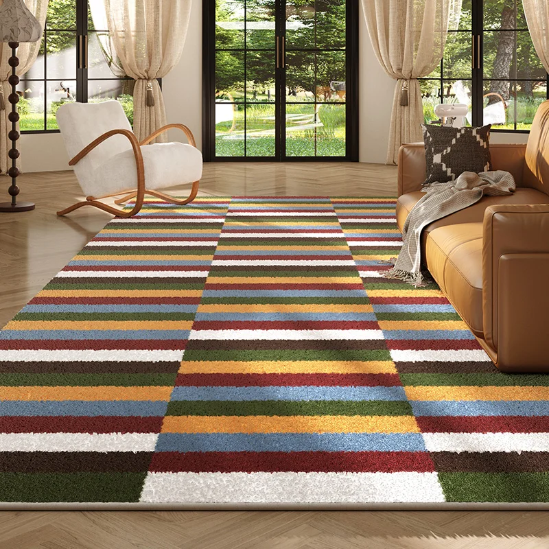 

American Style Living Room Decoration Retro Carpet Thick Anti-slip Lounge Mat Large Area Rugs for Bedroom Fluffy Plush Study Rug
