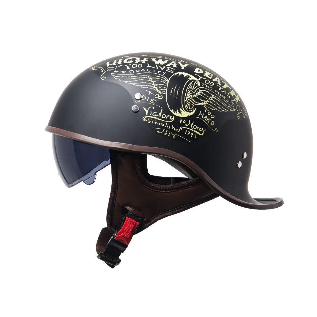 

Motorcycle Retro Locomotive Half Helmet Four Seasons Universal Electric Motorcycle Unisex Riding Helmet