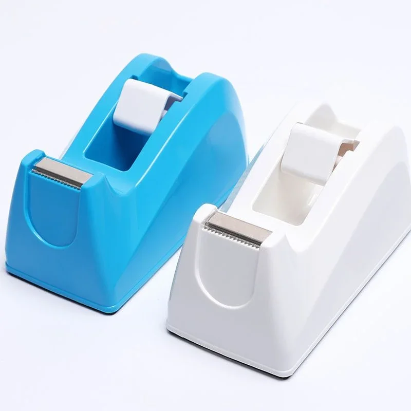 1 Pcs Large /Small Transparent Tape Cutter Small Stationery Tape Cutting Device Blue White Anti Slip Tape Base Cutting Bracket