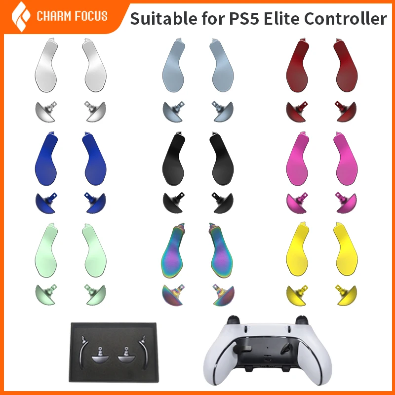 Handvat Metalen Terug sleutel Voor PS5 Edge Elite Game Controller Metalen Peddels Vervangende Onderdelen Trigger Lock Vervang Accessoires